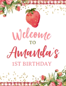 Strawberry Welcome Sign - www.printerfairy.com design preview