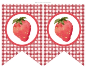 Strawberry_Banner Graphics -www.printerfairy.com: Strawberry Banner - www.printerfairy.com