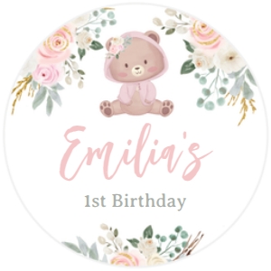 Baby Bear Floral Topper - www.printerfairy.com design preview