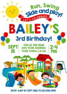 Park Birthday Invitation (blue) - www.printerfairy.com design preview