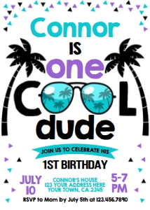 Cool Dude Invitation - www.printerfairy.com design preview