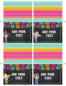 Dia de los Muertos_Food Tents (Pink-Black) - www.printerfairy.com: Dia de los Muertos Food Tents (Pink-Black) - www.printerfairy.com