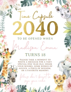 Tropical Jungle_ Time Capsule (Pink) - www.printerfairy.com design preview