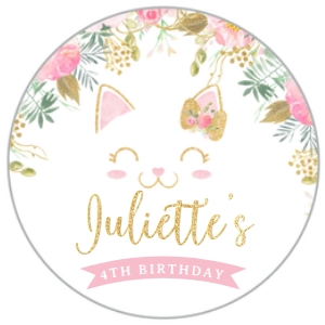 Kitty Cat Floral Topper - www.printerfairy.com design preview