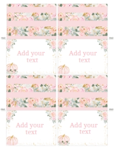 Little Pumpkin Floral Birthday Food Tents - www.printerfairy.com design preview