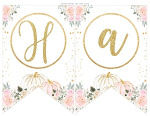 Little Pumpkin Floral Banner - www.printerfairy.com design preview