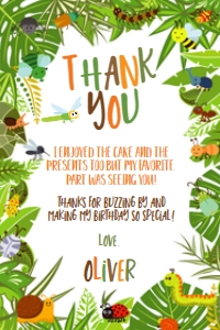 Bugs Thanks You Cards - www.printerfairy.com: Bugs Thanks You Cards - www.printerfairy.com