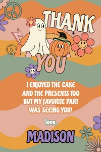 Hippie Halloween Thank You Cards - www.printerfairy.com: Hippie Halloween Thank You Cards - www.printerfairy.com