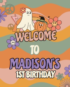 Hippie Halloween Welcome Sign 16x20 - www.printerfairy.com: Hippie Halloween Welcome Sign  - www.printerfairy.com
