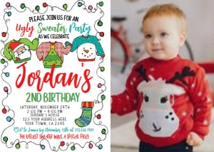 Ugly Sweater Birthday Invitation with Photo 002 - www.printerfairy.com: Ugly Sweater Birthday Invitation with Photo 002 - www.printerfairy.com