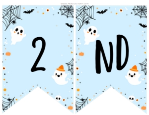 Spooky One Halloween Banner Age (Light Blue) - www.printerfairy.com: Spooky One Halloween Banner (Light Blue) - www.printerfairy.com