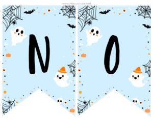 Spooky One Halloween Banner Name (Light Blue) - www.printerfairy.com: Spooky One Halloween Banner (Light Blue) - www.printerfairy.com