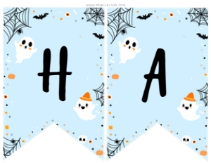 Spooky One Halloween Banner Happy Birthday (Light Blue) - www.printerfairy.com: Spooky One Halloween Banner (Light Blue) - www.printerfairy.com