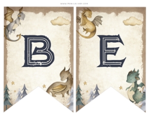 Dragon Banner Name - www.printerfairy.com: Dragon Banner Happy Birthday - www.printerfairy.com