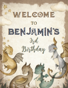 Dragon Welcome Sign - www.printerfairy.com design preview