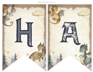 Dragon Banner Happy Birthday - www.printerfairy.com: Dragon Banner Happy Birthday - www.printerfairy.com