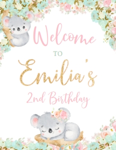 Baby Koala Welcome Sign 8.5x11 - www.printerfairy.com: Baby Koala Welcome Sign - www.printerfairy.com