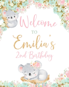 Baby Koala Welcome Sign 16x20- www.printerfairy.com: Baby Koala Welcome Sign - www.printerfairy.com