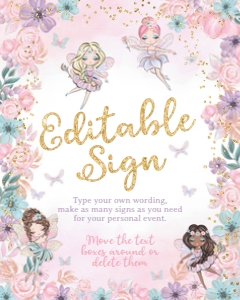 Dancing Fairies Sign (white gold) - www.printerfairy.com design preview