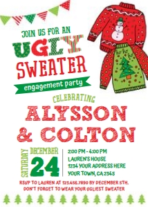 Ugly Sweater Engagement Party Invitation - www.printerfairy.com: Ugly Sweater Engagement Party Invitation - www.printerfairy.com