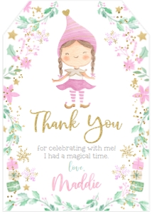 Christmas Elf Favor Tag (pink)- www.printerfairy.com design preview