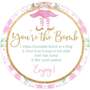 Christmas Elf Cocoa Bomb (Pink) - www.printerfairy.com design preview