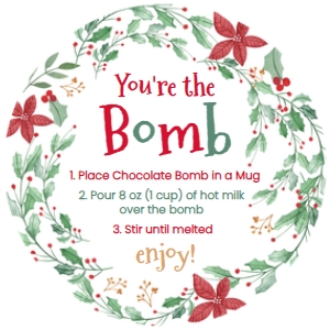 Christmas Cocoa Bomb Tag- www.printerfairy.com design preview