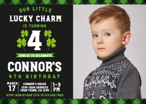 St Patrtick's Day_Invitation with photo (Black) - www.printerfairy.com: St Patrtick's Day_Invitation with photo (Black) - www.printerfairy.com