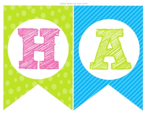 Little Monster Banner (pink) - www.printerfairy.com design preview
