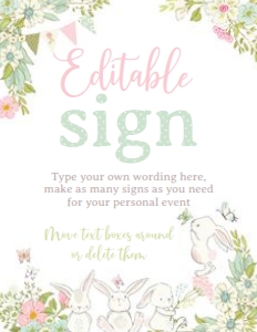 Bunnies Spring Sign (White) - www.printerfairy.com design preview