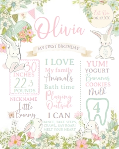 Bunnies Spring Birthday (white)-Board -www.printerfairy.com design preview