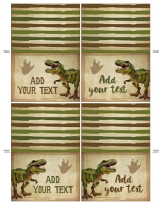 Dinosaur Three Rex Food Tents (grunge-brown) - www.printerfairy.com design preview
