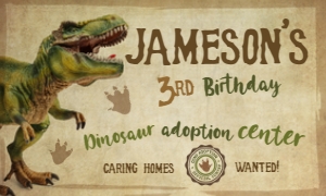 Dinosaur Three Rex Gable Box (grunge-brown) - www.printerfairy.com design preview