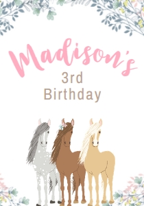Horse Floral Drink Pouch Label  (Pink) - www.printerfairy.com design preview