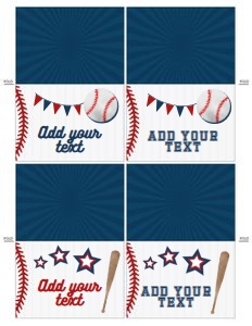 Baseball Food Tents (red-blue) - www.printerfairy.com design preview