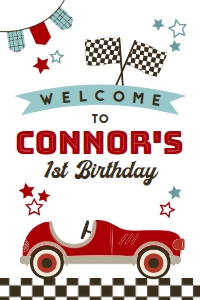 Racing Welcome Sign - www.printerfairy.com design preview