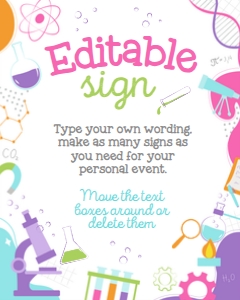 Science Editable Sign 16x20 (pink, purple) - www.printerfairy.com: Science Editable Sign (pink, purple) - www.printerfairy.com