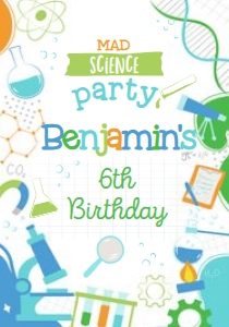Science Drink Pouch Label (blue, green) - www.printerfairy.com design preview