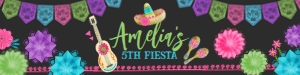 Fiesta Water Bottle Label (Pink & black) - www.printerfairy.com design preview