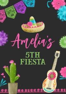 Fiesta Juice Pouch Label (Pink & Black) - www.printerfairy.com design preview