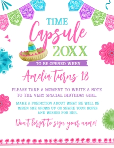 Fiesta Time Capsule (Pink & White) - www.printerfairy.com design preview