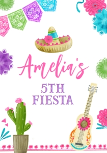 Fiesta Juice Pouch Label (Pink & White) - www.printerfairy.com design preview