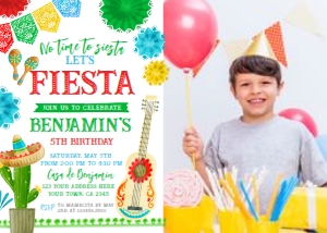 Fiesta Birthday Invitation (Red & White) - www.printerfairy.com design preview