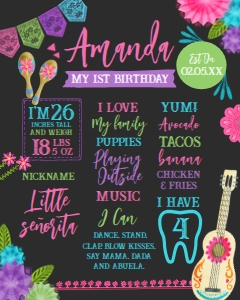 Fiesta Board (Pink & Black) - www.printerfairy.com design preview