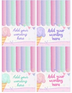 Ice Cream Food Tents (Pink, purple, turquoise) - www.printerfairy.com design preview