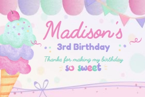 Ice Cream Gable Box Label (Pink, purple, turquoise) - www.printerfairy.com design preview