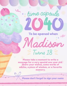 Ice Cream Time Capsule (Pink, purple, turquoise) - www.printerfairy.com design preview
