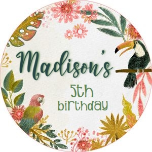 Tropical Birds Topper (yellow, red, green) - www.printerfairy.com design preview