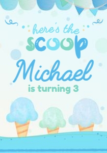 Ice Cream Drink Pouch Label (blue, green, turquoise) - www.printerfairy.com design preview