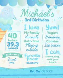 Ice Cream Board (blue, green, turquoise) - www.printerfairy.com design preview